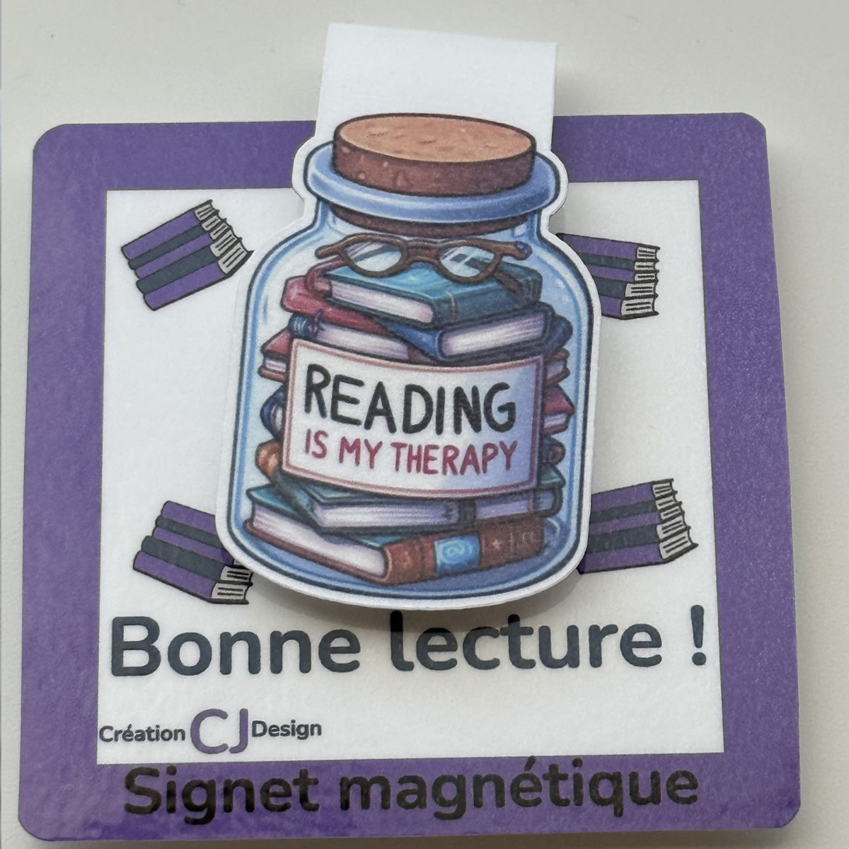 Lire est ma thérapie - Signet Magnétique