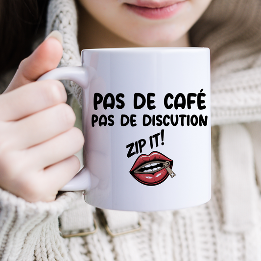 Pas de café, pas de discussion | Tasse à café humoristique sarcastique