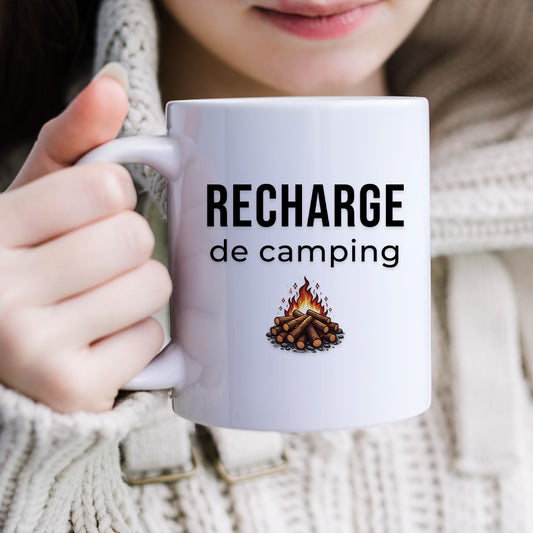 RECHARGE de camping | Tasse à café humoristique camping